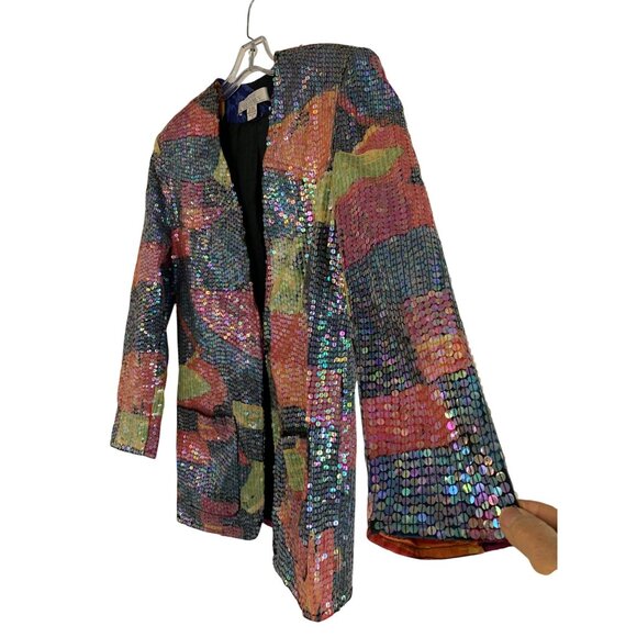 Vintage Sandy Starkman Sequin Blazer Abstract Art Plants EUC Size Small - Picture 2 of 7